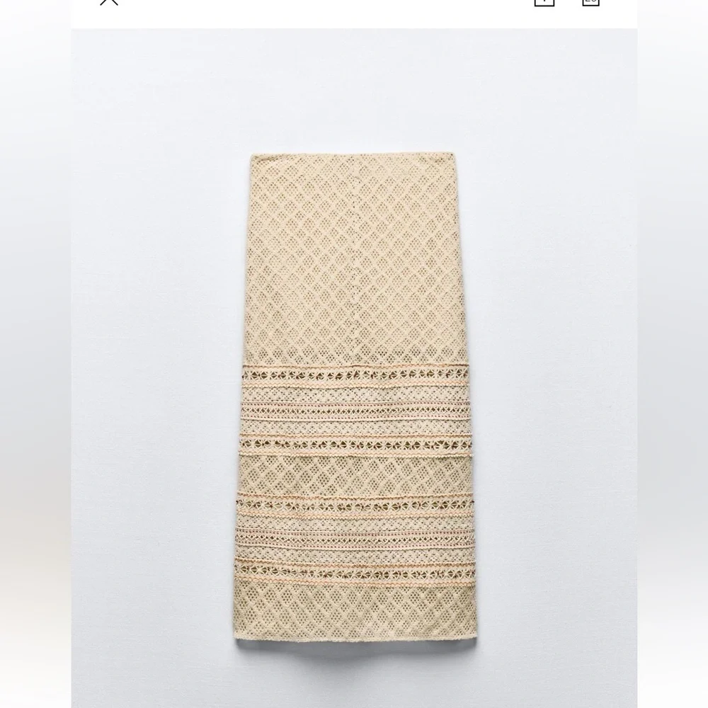 VIRAL NEW ZARA  LUXURY CROCHET SKIRT SIZE SIZE M - Picture 12 of 14